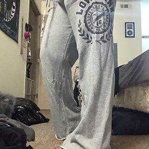 Gray Lounge Pants with Logo